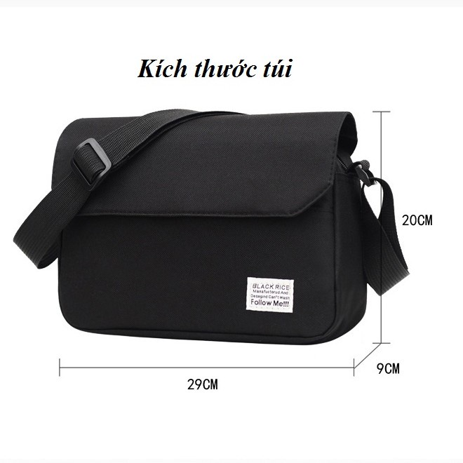 Túi đeo chéo nam mini vải canvas bền bỉ phong cách unisex Hàn Quốc