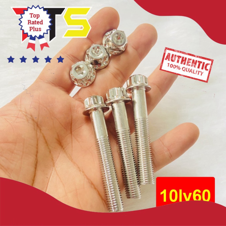 Ốc SALAYA 10LY trụ bông full size lắp chân gương, heo dầu, chân phuộc, treo pô xe số