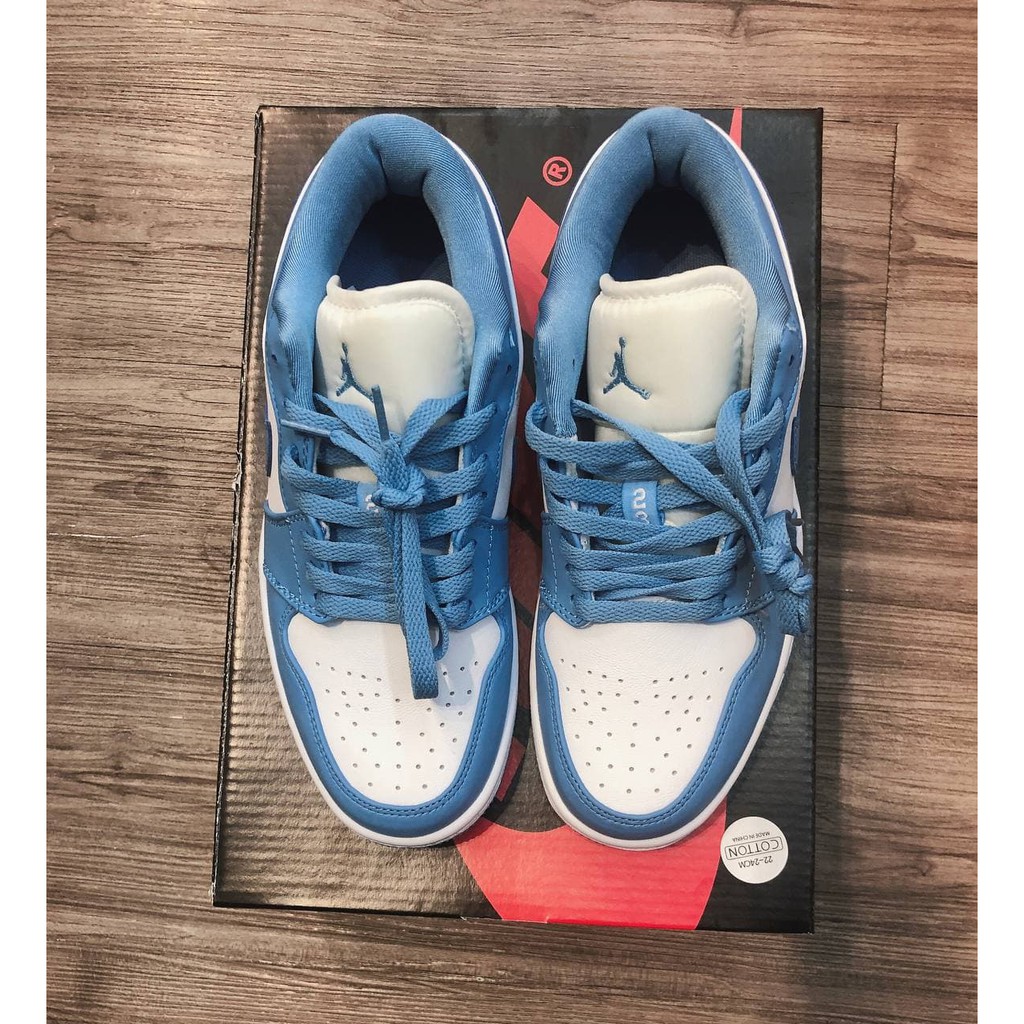 Giày thể thao Jordan 1 xanh dương thấp hàng 1:1 [BIG SALE + FULL BOX +PHỤ KIỆN] Da thật- mềm - bo viền- full size nam nữ