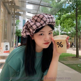 Mũ nồi kẻ sọc caro phong cách cổ điển thời trang cho nữ