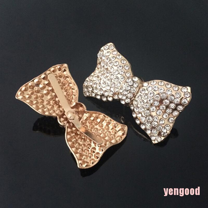 Kẹp giày kim loại hình nơ đính đá trang trí xinh xắn