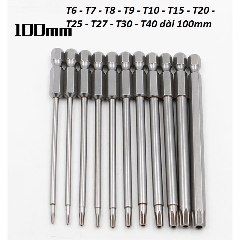 Bộ mũi hoa thị cho máy khoan chuôi lục giác dài từ 50mm-150mm - Lục giác hoa thị cho máy khoan - Thương hiệu BROPPE