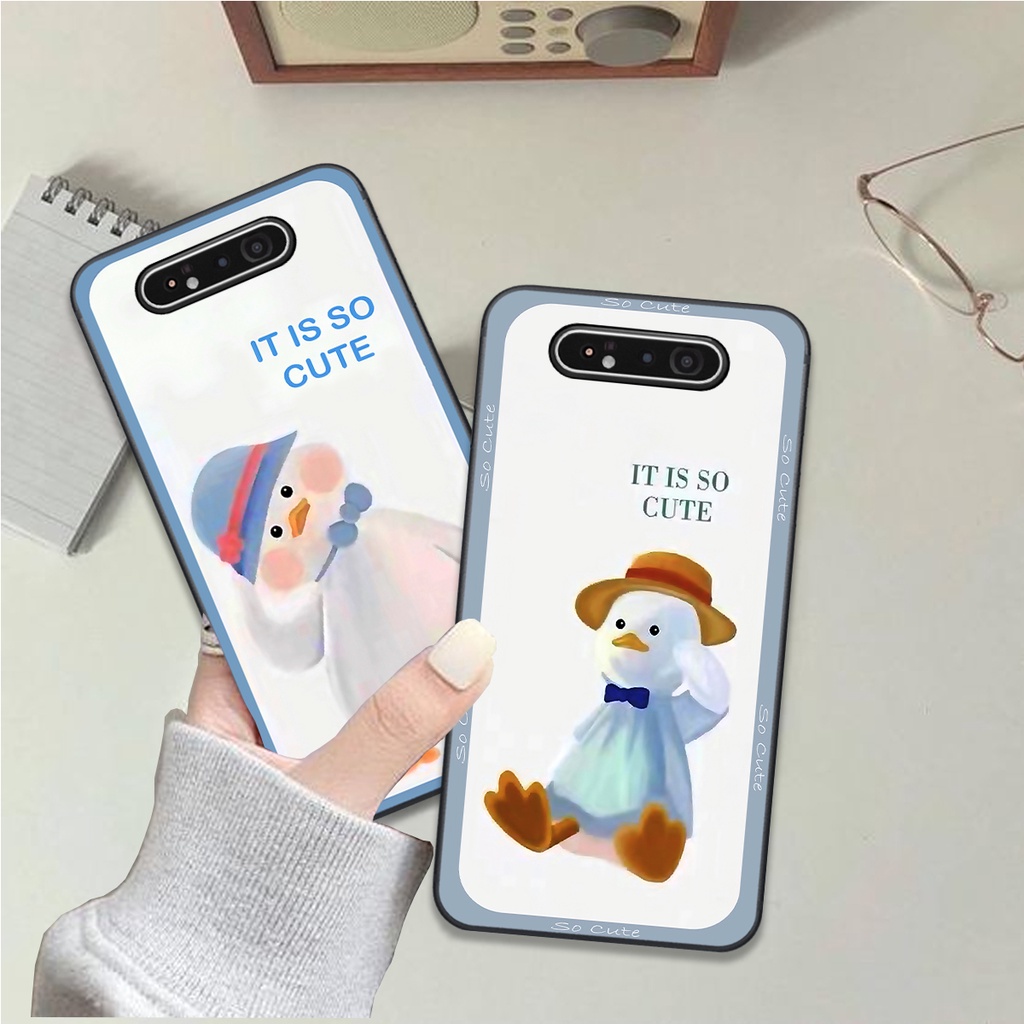 Ốp Samsung A80 / A90 bộ hình cute dễ thương gấu thỏ xinh xắn vẽ tay lạ mắt