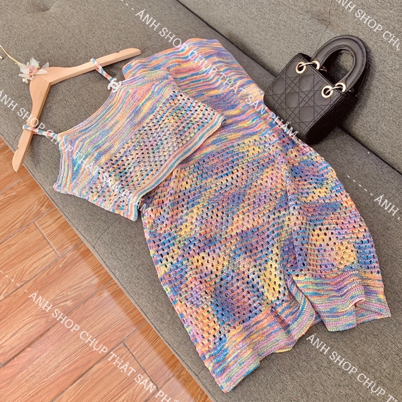 Set váy len mongtoghi 2 dây cầu vồng