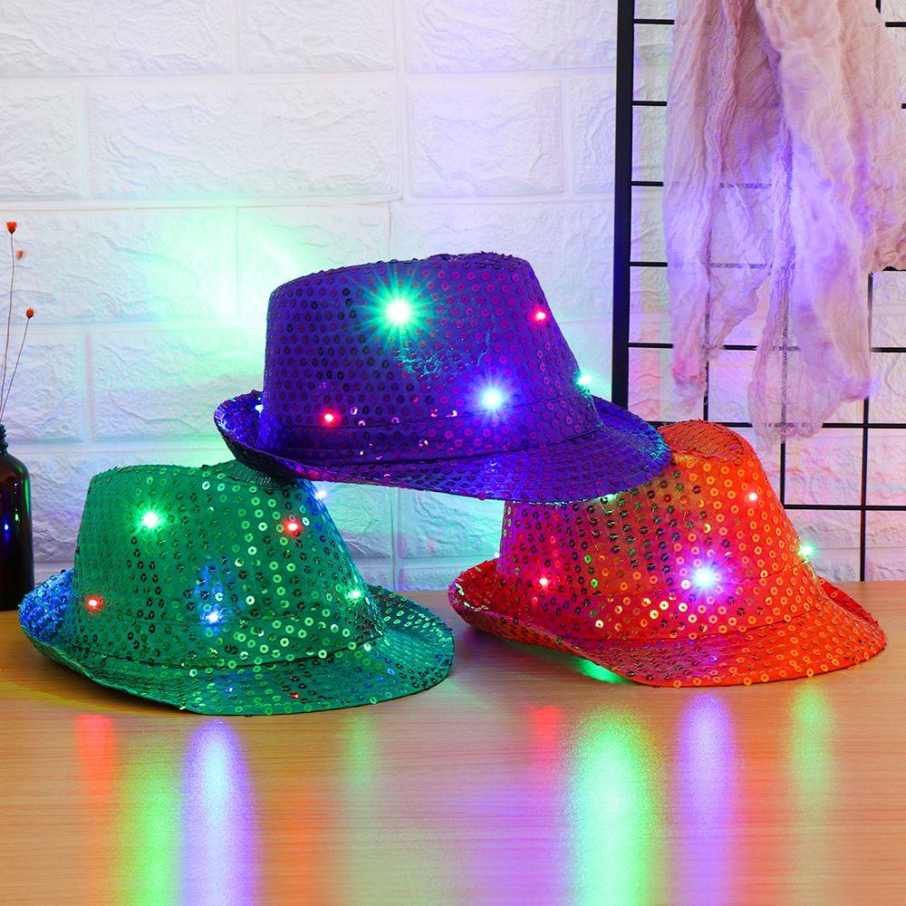 Mũ Fedora Đính Đèn Led Phát Sáng Thời Trang