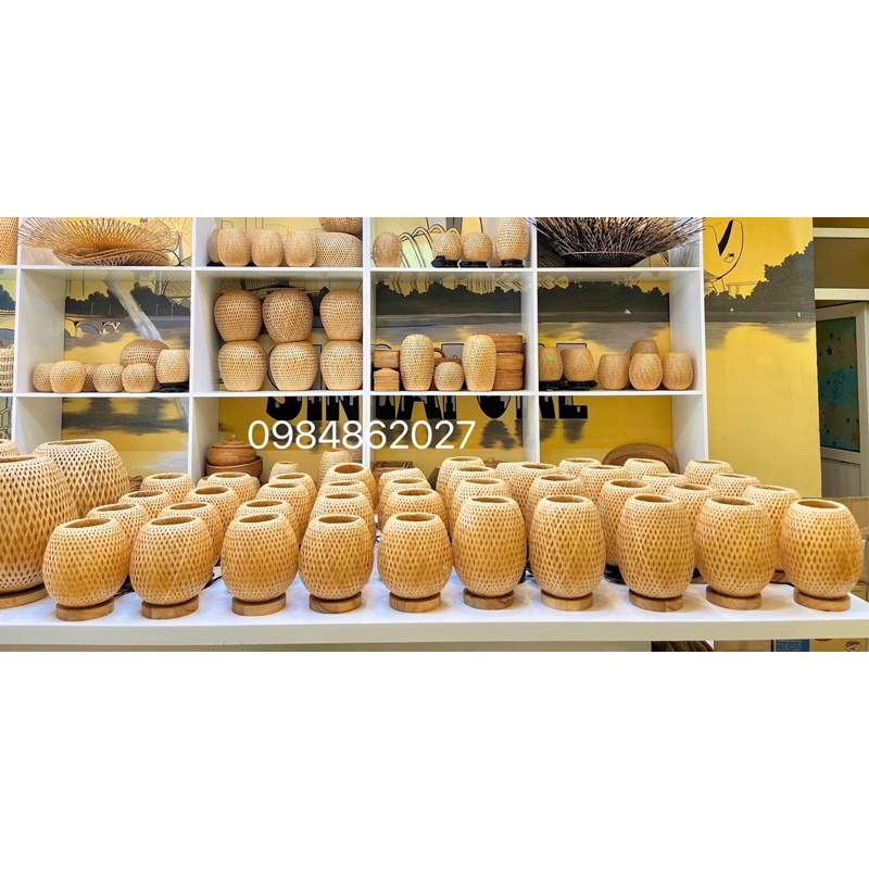 Đèn ngủ mây tre đan, Đèn để bàn, đèn trang trí