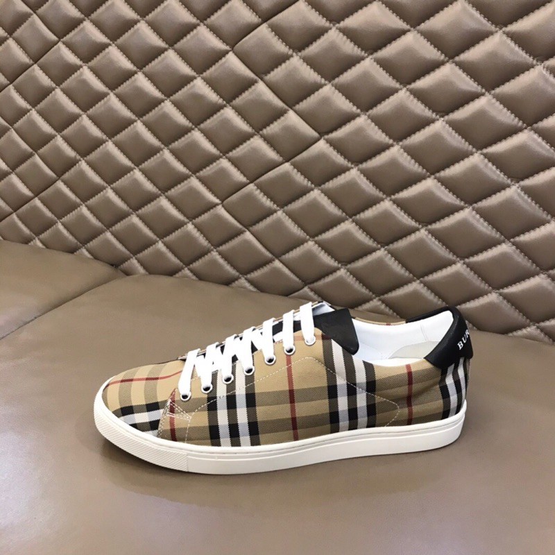 Giày thể thao/sneaker nam thương hiệu Burberry da thật cao cấp thiết kế kẻ caro cổ điển phong cách