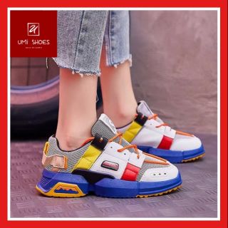 [FULL BOX] Giày thể thao nữ Ulzzang Super King phối màu độc lạ nổi bật mẫu mới cá tính thông thoáng êm mềm đế cao 4cm