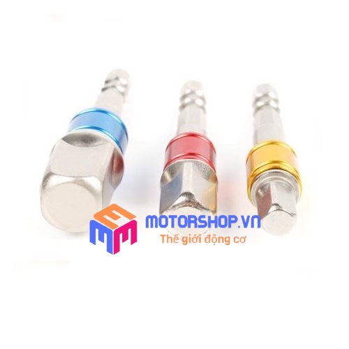 BỘ 3 ĐẦU CHUYỂN ĐỔI VẶN KHẨU THÂN LỤC GÍAC SANG BULONG 1/2, 3/8, 1/4 INCH CHO MÁY KHOAN
