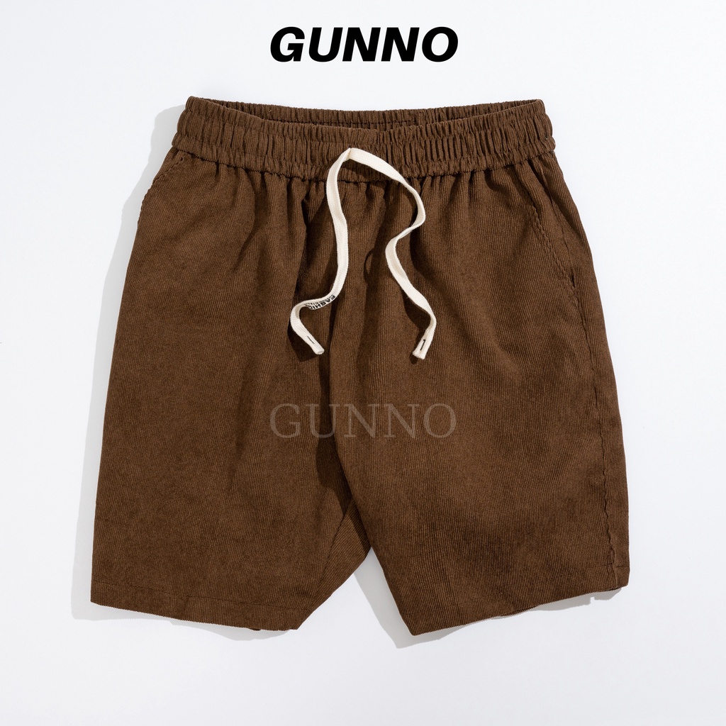 Quần Short Nhung Tăm Nam GUNNO 5 Màu Trẻ Trung, Cá Tính