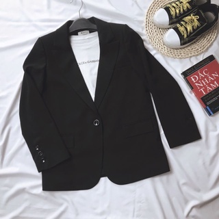 Áo vest công sở Oversize màu đen, blazer xuông rộng cao cấp/KYC/K005