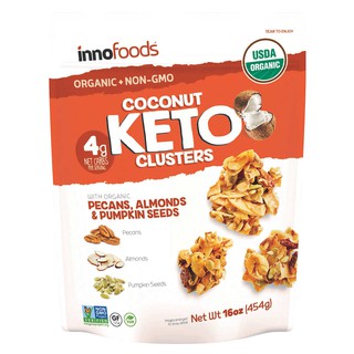 Keto coconut cluster Snack ăn vặt dừa sấy phủ hạt hữu cơ túi 454g