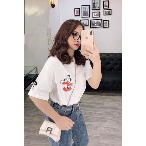 Áo thun nữ tay ngắn thêu hình dễ thương đơn giản chất vải cotton thoáng mát - A3