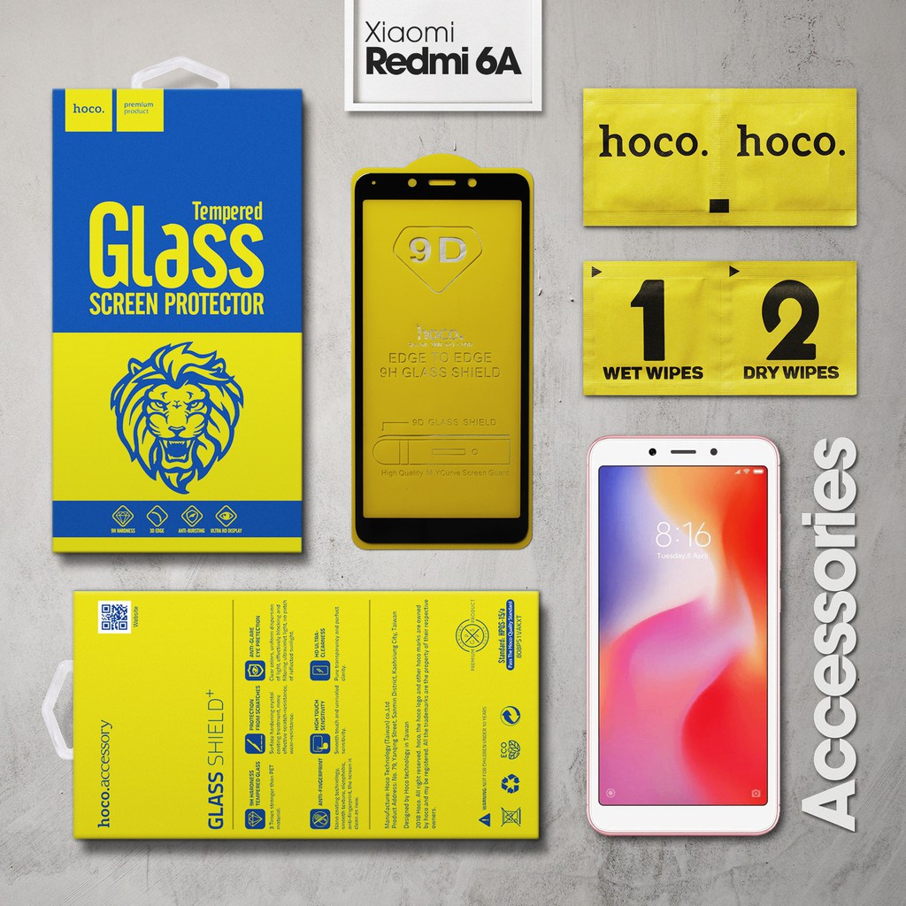 Cường lực Xiaomi Redmi 6A hiệu Hoco.tw Full viền màu