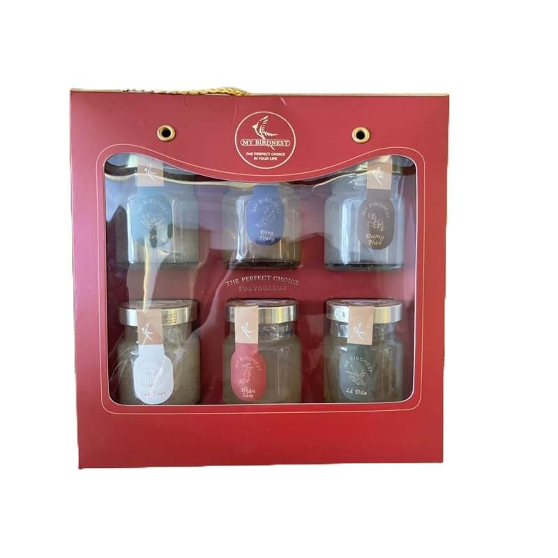 SÉT QUÀ TĂNG 6Hủ YẾN CHƯNG ĐƯỜNG PHÈN YẾN HỦ CAO CẤP My Birdt Nest hủ 70ml hứ 100% yến nguyên chất