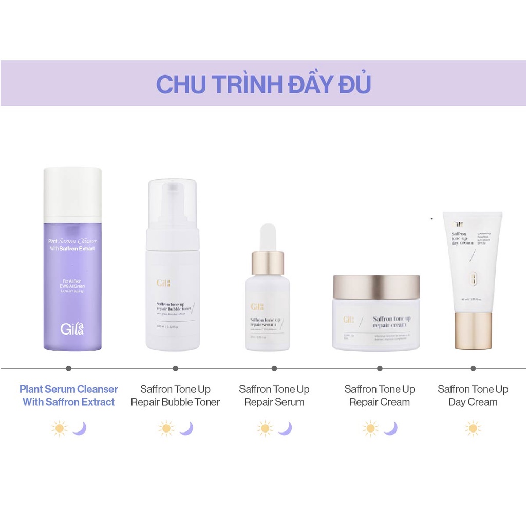 Sữa rửa mặt Saffron Gilaa Plant Serum Cleanser giúp làm sạch da và dưỡng trắng