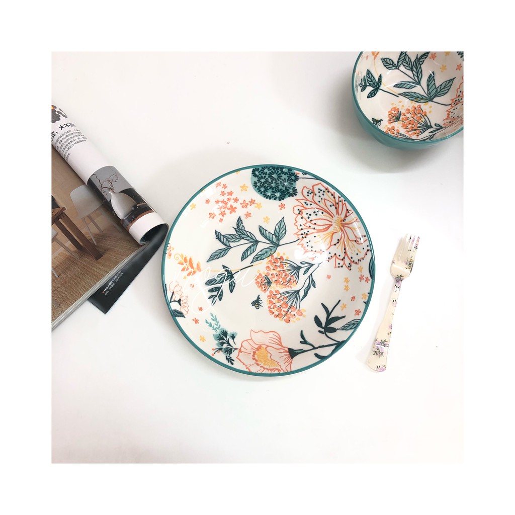 Bộ bát, đĩa cao cấp sứ làm vườn tươi mới