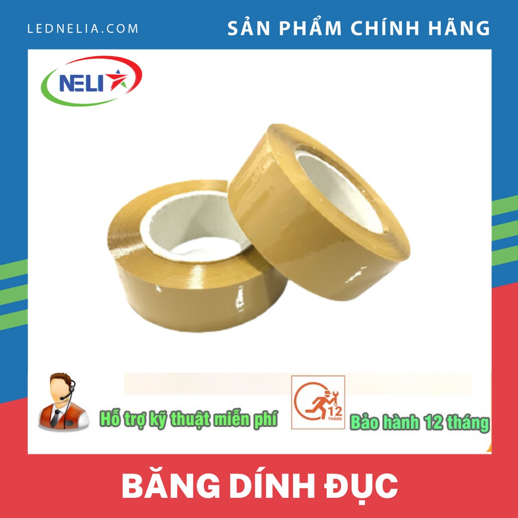 Cuộn băng dính đục cỡ vừa đóng hàng chắc chắn.