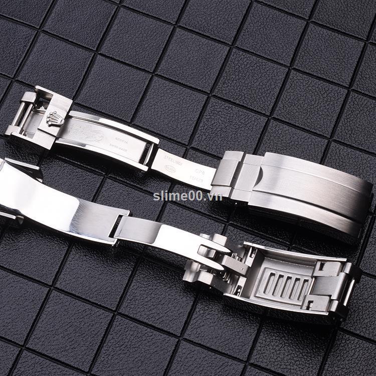 ๑ Rolex Green Water Ghost Dây kéo răng bằng silicon có khóa cài gấp lại được màu đen hình ma quỷ cho Yacht Daytona