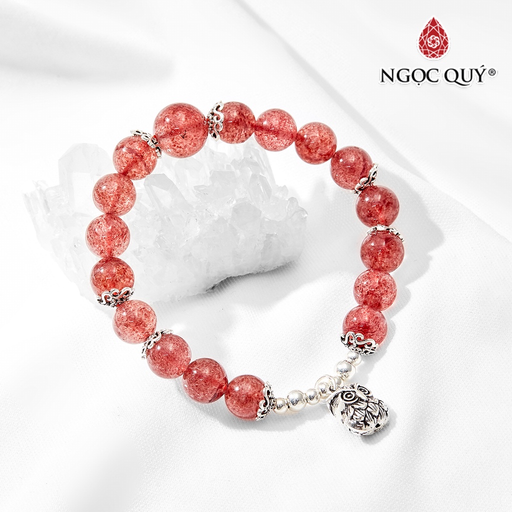 Vòng tay TA dâu phối charm cú - Ngọc Quý