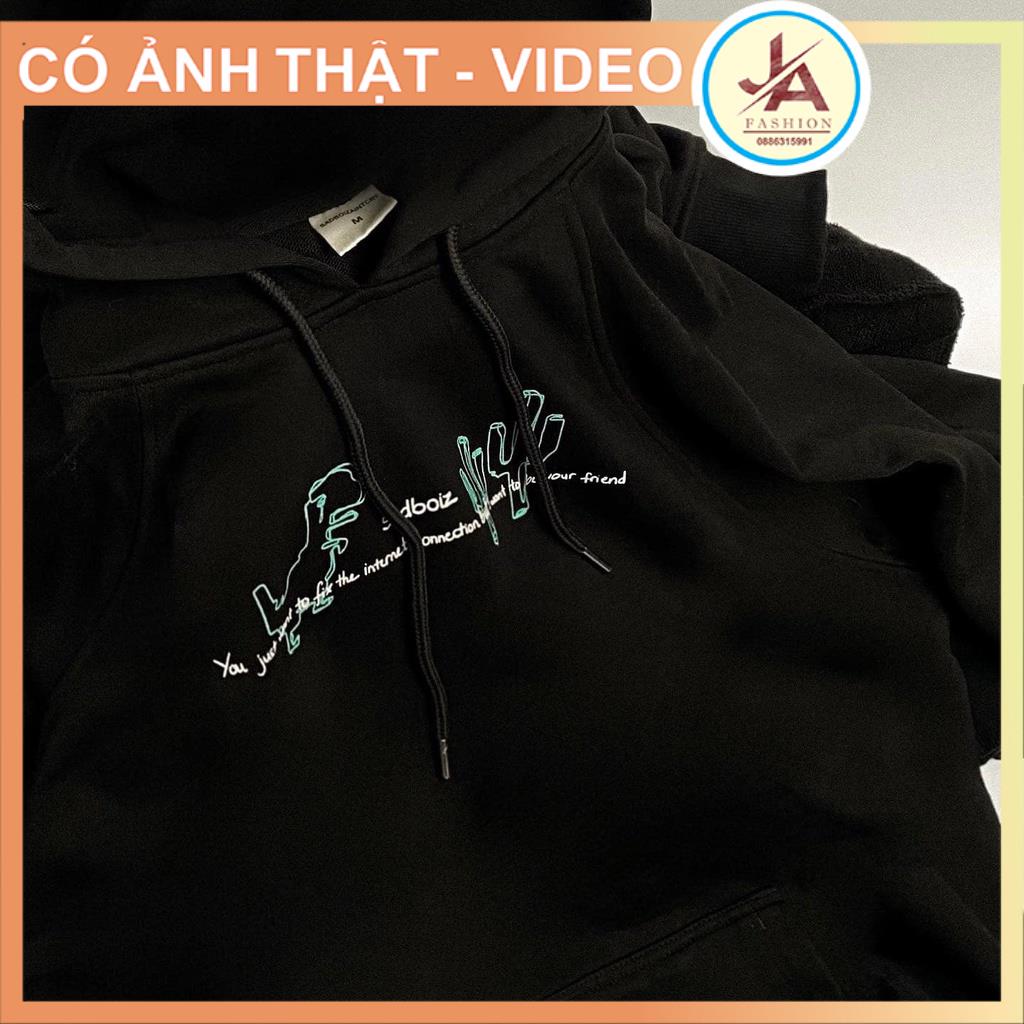 Áo hoodie sadboiz SADDINO form rộng unisex chất cotton ngoại lì mũ hai lớp JASHOP