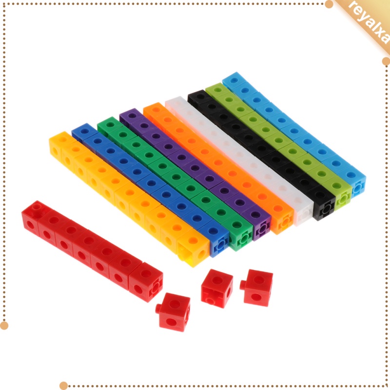 [Reyalxa] Bộ 100 Khối Lập Phương Đếm 10 Màu Sáng Tạo Dùng Để Học Toán