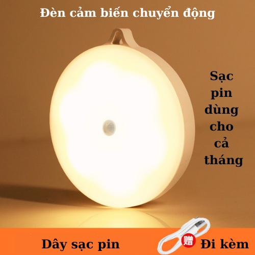 Đèn cảm biến chuyển động cảm ứng cầu thang dán tường tủ đồ quần áo bếp tích điện sạc điện