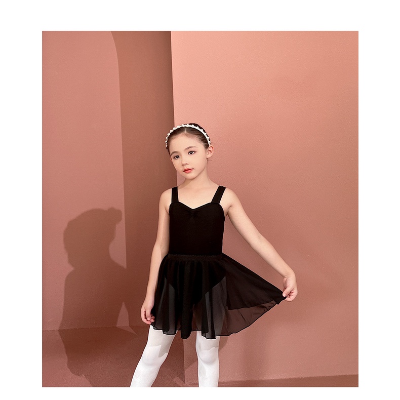 Trang Phục Múa Ba Lê Hai Dây Màu Đen Chất Liệu Cotton Thời Trang Mùa Hè Cho Bé Gái