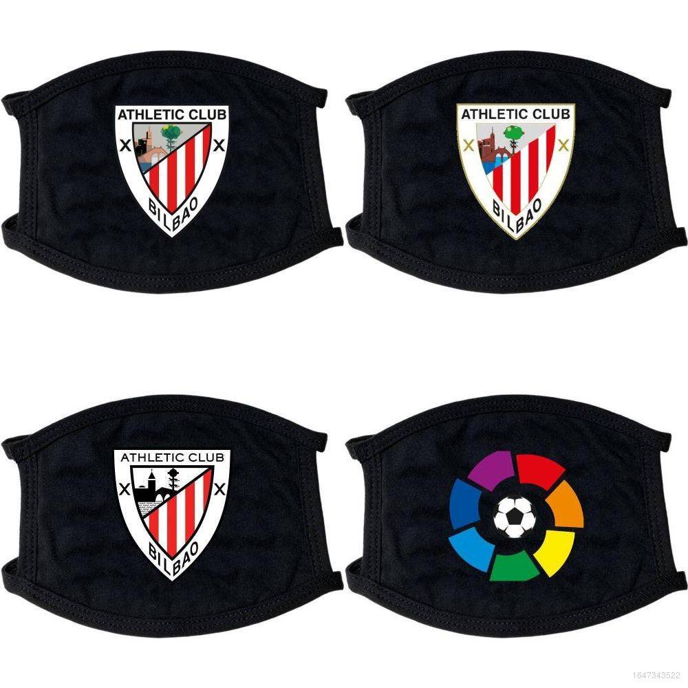 Khẩu Trang Đen Bằng Cotton Mềm Có Thể Giặt Và Tái Sử Dụng Phong Cách Hàn Quốc Cho Uefa La Liga Athletic Bilbao