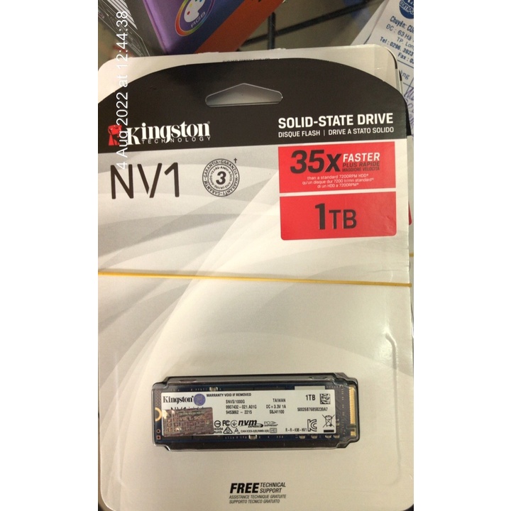 Ổ cứng M2 SSD Kingston 1TB NVME NV2 PCIe 4.0 3.500/2.100 MB/s - Hàng chính hãng
