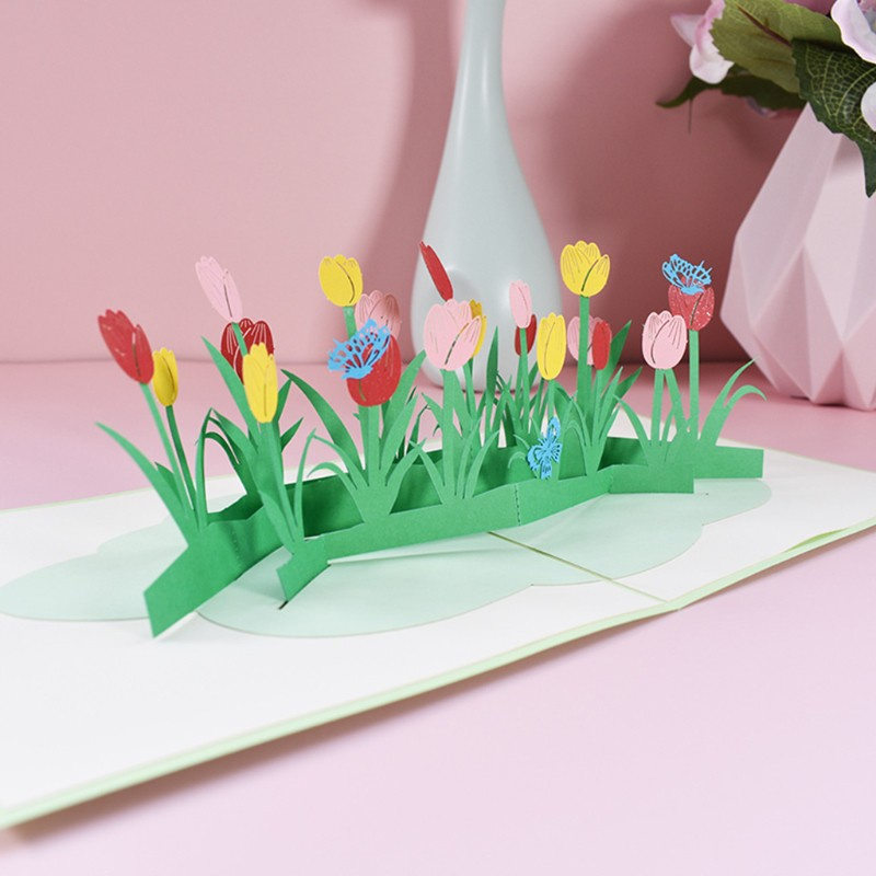 HO 3D Get Well Soon Card Pop-Up Flowers Greeting Card Sympathy Mothers Day Wedding Anniversary Birthday Postcards with Envelope