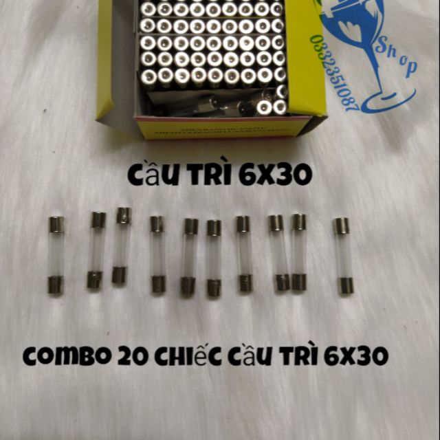 Combo 20 chiếc cầu chì thủy tinh 6x30