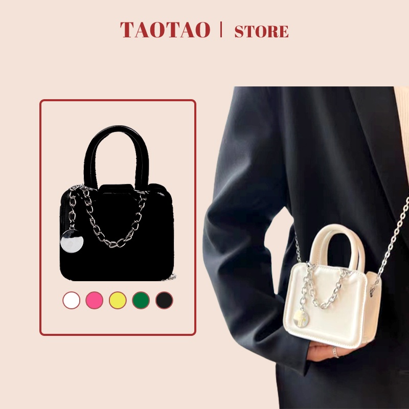 Túi hộp vuông dây xích túi xách đeo chéo mini thời trang túi đựng son