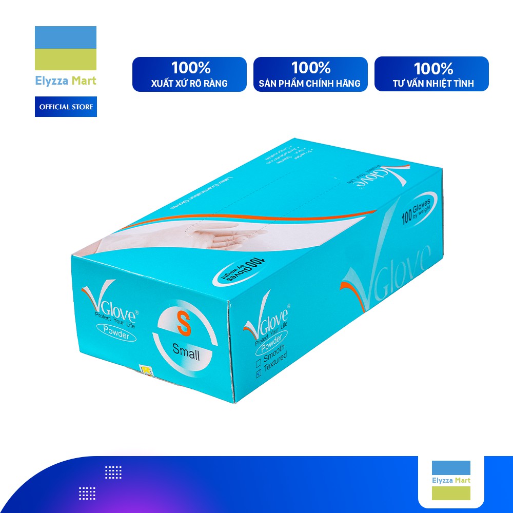Găng Tay Y Tế Có Bột Vglove Màu Trắng (Hộp 100 Chiếc)