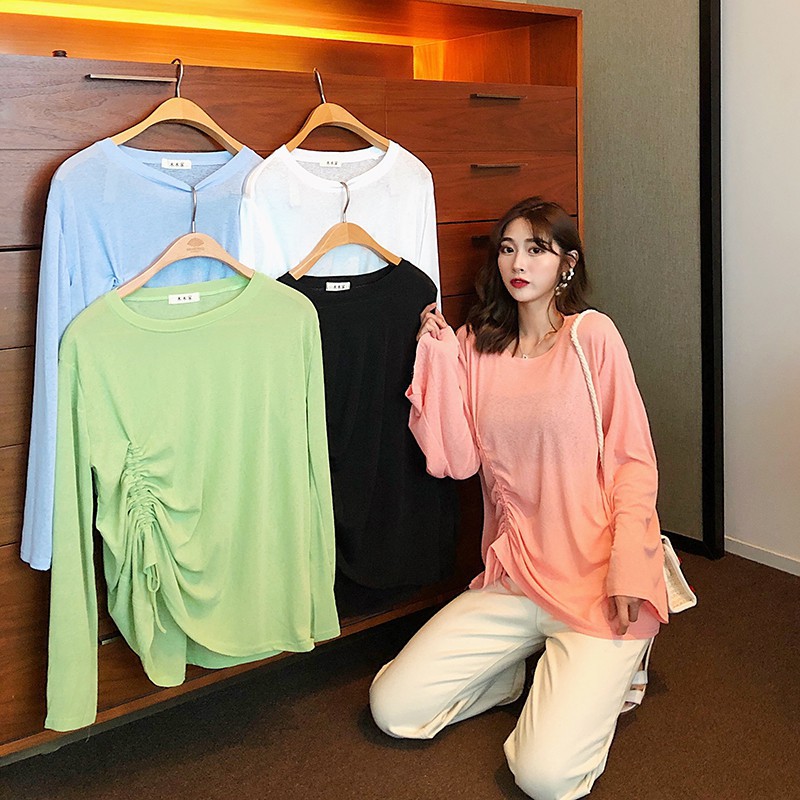 Áo thun lưới dài tay dáng rộng cá tính Style Hàn Quốc (ORDER)