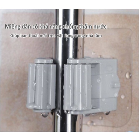 Móc kẹp giữ cây lau nhà, móc treo kẹp chổi, gài chổi dán tường chịu lực tốt