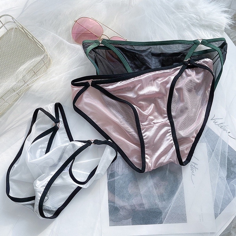 Quần lót nữ, lụa lạnh thông hơi thoáng mát, phủ nhũ nhẹ sexy quyến rũ Q15