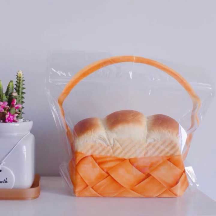 Túi Zipper Đựng Bánh mì/ Cookie - hình giỏ quà có quai xách