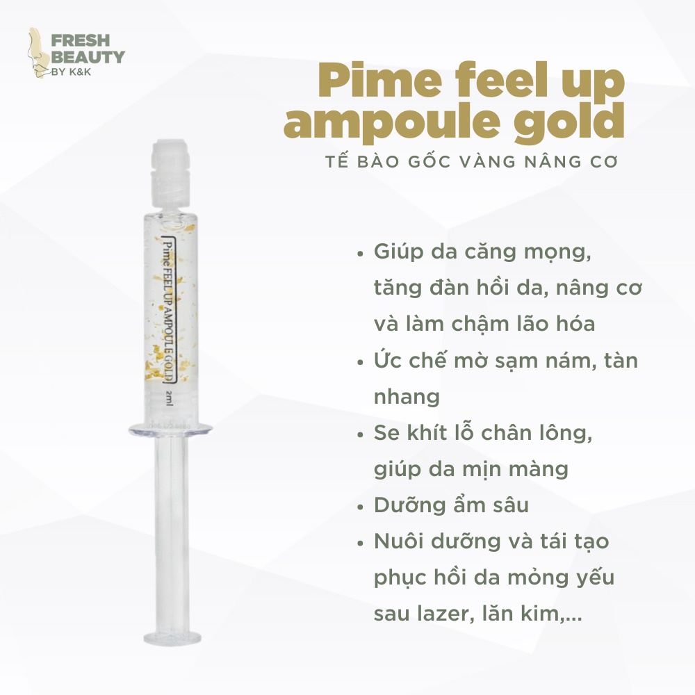 Tế bào gốc vàng 24k nâng cơ Pime Feel Up Ampoule Gold hỗ trợ mờ nhăn, tinh chất dưỡng da căng mịn, giảm nám 2ml