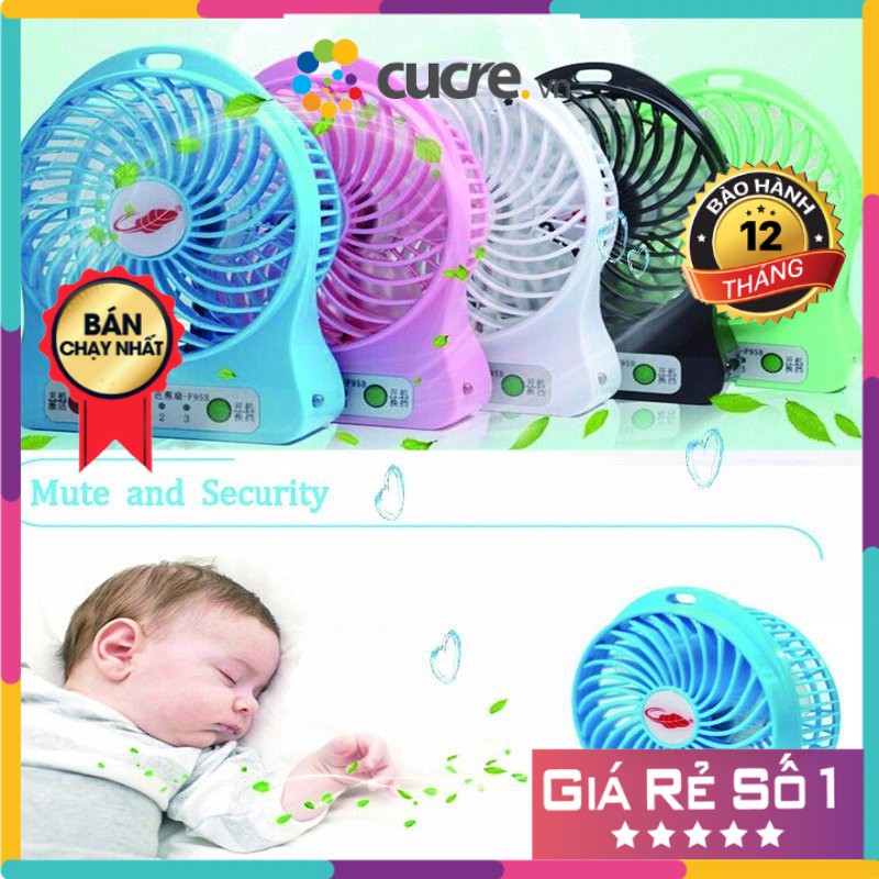 Quạt Mini Fan xài pin sạc tích điện [Hàng Hot 2021] 3 Tốc Độ | BigBuy360 - bigbuy360.vn