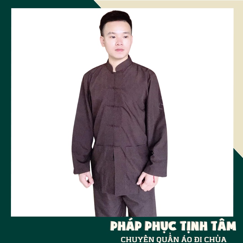 Đồ Lam Đi Chùa Bộ Nam Lãnh Tụ Dài Tay Cao Cấp Lịch Sự Chất Vải Dày Dặn Mềm Mịn Mặc Rất Mát Và Thoải Mái