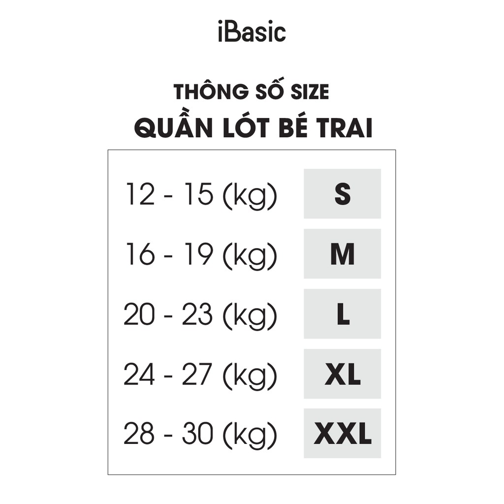 Quần lót bé trai cotton đùi ngắn iBasic PANB023