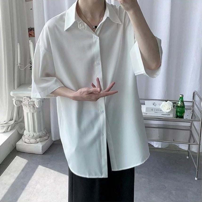 Áo sơ mi tay dài đơn giản phong cách hàn quốc mới cho nam áo nam đẹp simple top áo kiểu nam fashion áo sơ mi tay ngắn áo thời trang nam from rộng