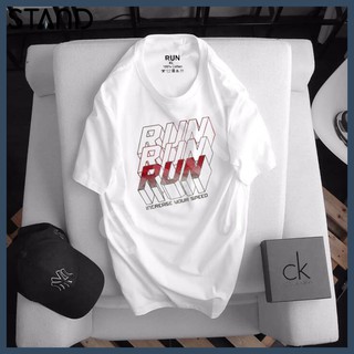 Áo Thun Nam 🆓FREESHIP🆓 Tay Ngắn Triple Run Cổ Tròn Đi Chơi Siêu Đẹp Thun Cotton Áo Thun Nam Không Cổ 2 Màu 4 Size PS0021