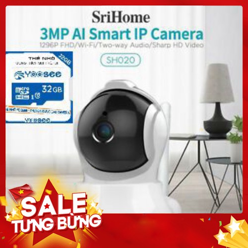 Camera Siêu Cao Cấp Độ Phân Giải 3.0 MPX Siêu Nét SRIHOME - Hàng nhập khẩu