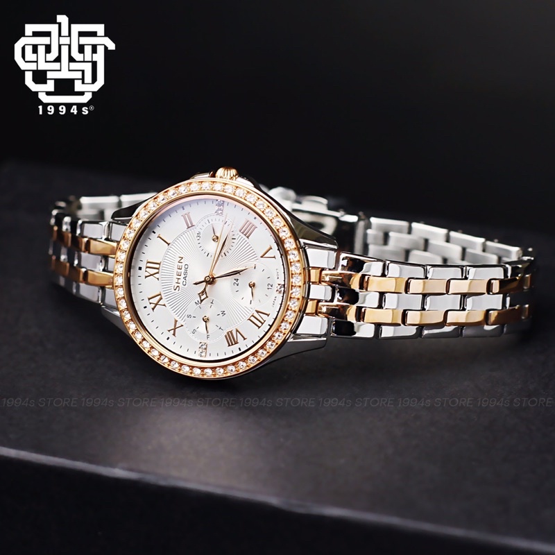 Đồng hồ nữ Casio SHEEN SHE-3062SPG-7A dây thép chính hãng