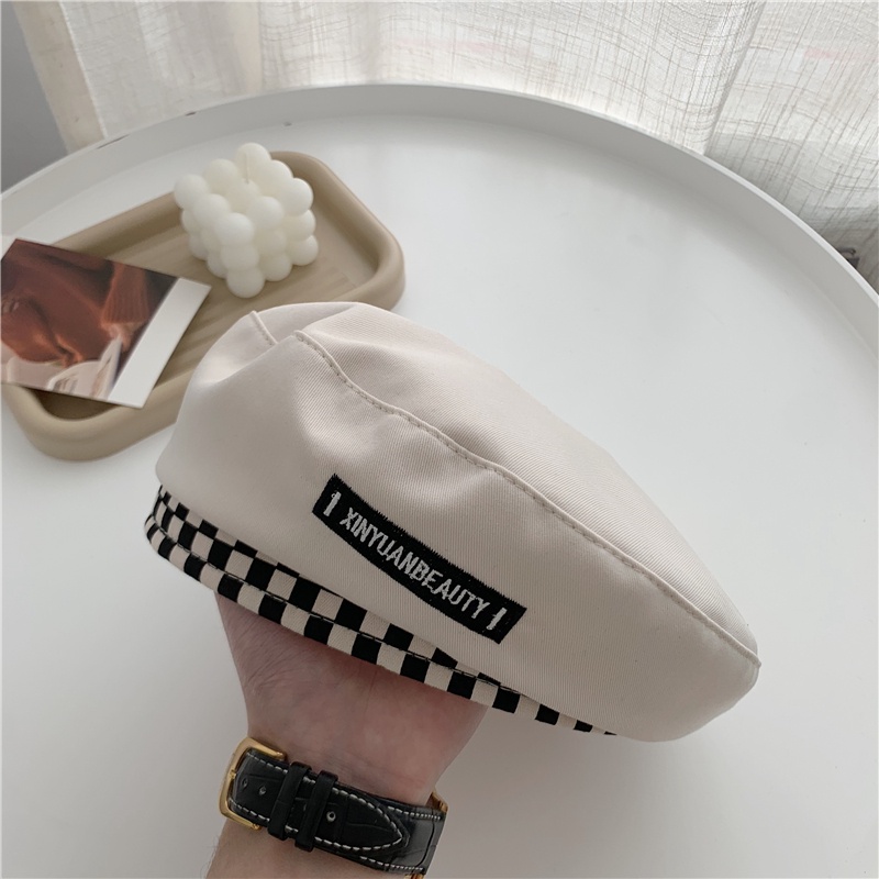 Mũ Beret Mỏng Thêu Chữ Phong Cách Nhật Bản Thời Trang Xuân Hè Cho Nữ