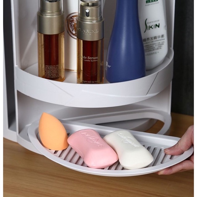 Kệ góc xoay nhà tắm nhà bếp 3 tầng