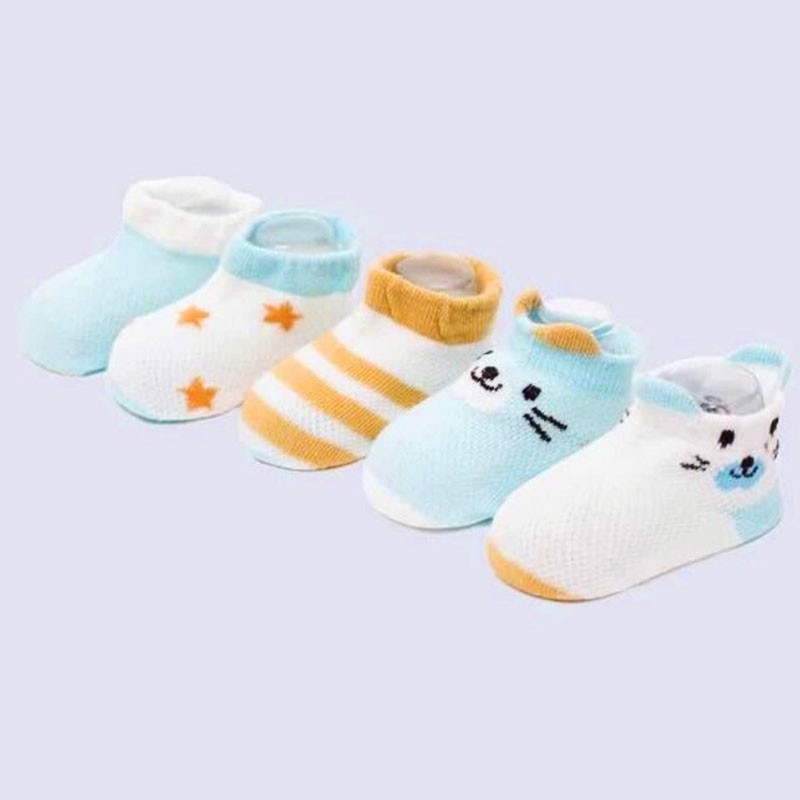 Set 5 đôi tất lưới cổ thấp cho bé trai và bé gái từ 0-2 tuổi chất cotton lưới thông thoáng nhẹ nhàng Baby-S - ST002