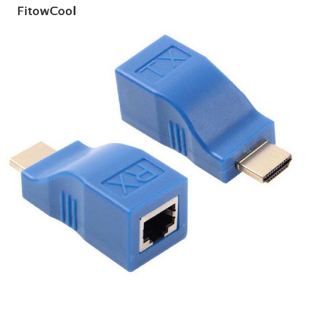 Fcvn 2pcs 1080P HDMI Extender to RJ45 Over Cat 5e/6 Network LAN Ethernet HDTV Adapter QDD